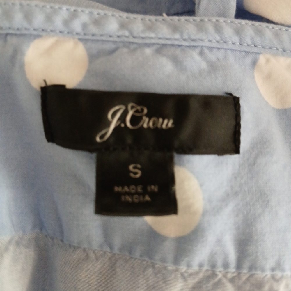 J Crew Baby Blue Polka Dot Short Sleeve Wrap Midi Dress Size Small - Picture 5 of 5